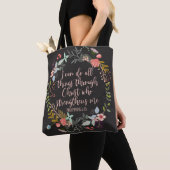 Alles door Christus Philippians Bijbelse Verse Tote Bag (Dichtbij)