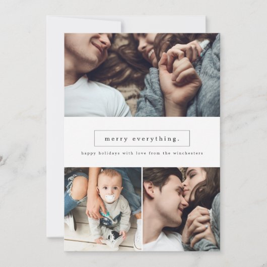 Alles drie fotocollage-feestkaartje feestdagenkaart (Voorkant)