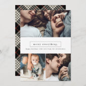 Alles drie fotocollage-feestkaartje feestdagenkaart (Voorkant / Achterkant)