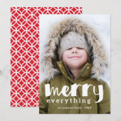 Alles-één foto-feestdag feestdagenkaart (Voorkant / Achterkant)