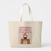 Alles gaat in grappige retro huisvrouw schrijver grote tote bag (Achterkant)