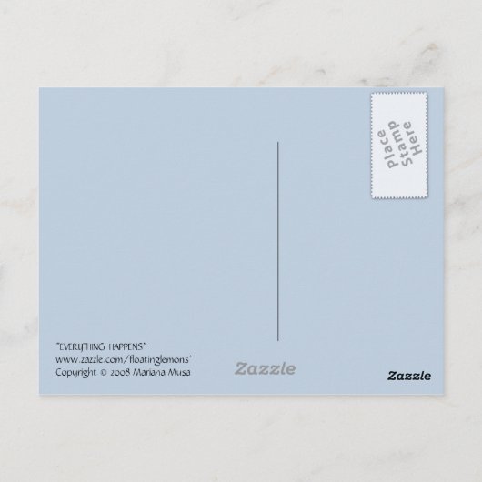 Alles gebeurt Briefkaart (Achterkant)