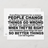 Alles gebeurt om een reden Inspirerend Briefkaart (Voorkant / Achterkant)