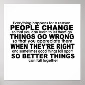 Alles gebeurt om een reden Inspirerend Poster (Voorkant)