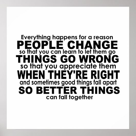 Alles gebeurt om een reden Inspirerend Poster (Voorkant)