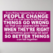 Alles gebeurt om een reden Inspirerend WAT Poster (Voorkant)