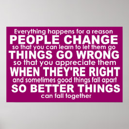 Alles gebeurt om een reden Inspirerend WAT Poster