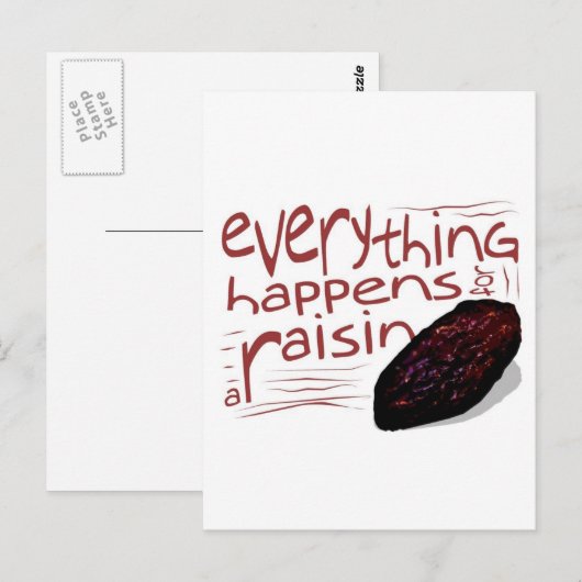 Alles gebeurt voor een RAISIN Briefkaart (Voorkant / Achterkant)