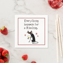 Alles gebeurt voor een Riesling Wine Pun Servet