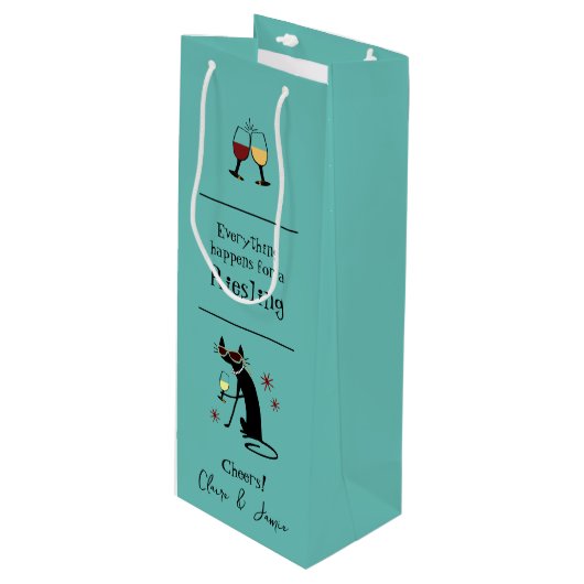 Alles gebeurt voor een Riesling Wine Pun Wijn Cadeautas (Voorkant Gekanteld)