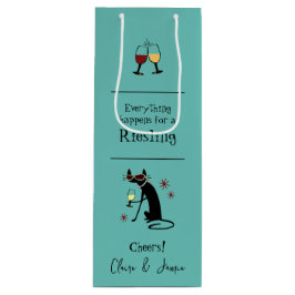 Alles gebeurt voor een Riesling Wine Pun Wijn Cadeautas
