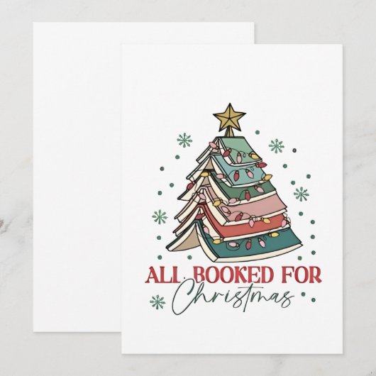 Alles geboekt voor Christmas Book Lover Christmas Kaart (Voorkant / Achterkant)
