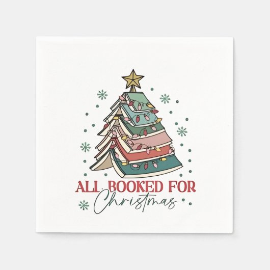 Alles geboekt voor Christmas Book Lover Christmas Servet (Voorkant)
