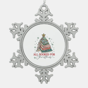 Alles geboekt voor Christmas Book Lover Christmas Tin Sneeuwvlok Ornament