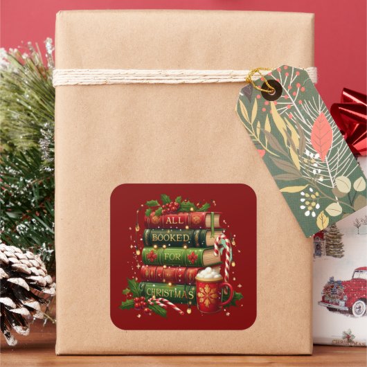 Alles geboekt voor Kerstmis Vierkante Sticker (Feestdagen)