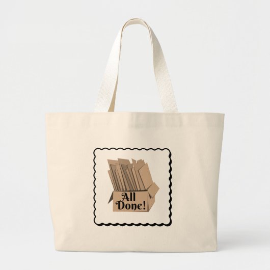 Alles gedaan -  minimalistische Canvas tas" Grote Tote Bag (Voorkant)