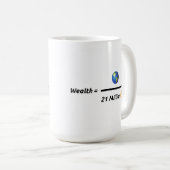 Alles gedeeld door 21 miljoen bitcoins koffiemok (Voorkant rechts)