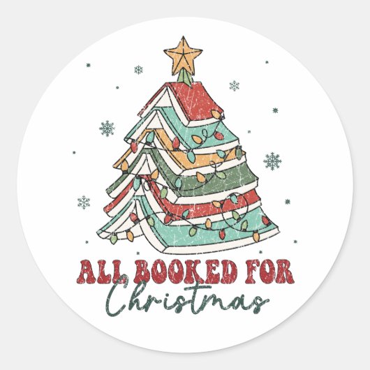 Alles gereserveerd voor Kerstmis | Feestelijke vak Ronde Sticker (Voorkant)
