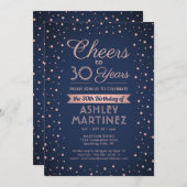 ALLES GEZONDENIS Wensen Navy Blauwe en Roze Confet Kaart (Voorkant / Achterkant)