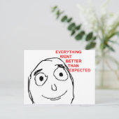 Alles ging beter dan verwacht briefkaart (Staand voorkant)