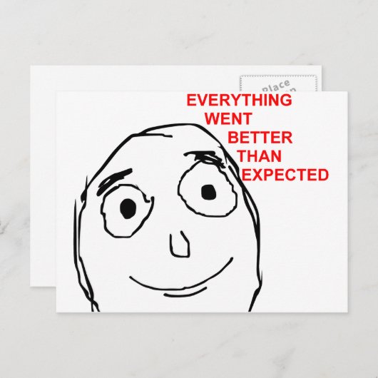 Alles ging beter dan verwacht briefkaart (Voorkant / Achterkant)