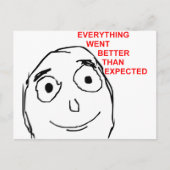 Alles ging beter dan verwacht briefkaart (Voorkant)