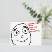 Alles ging beter dan verwacht briefkaart (Staand voorkant)