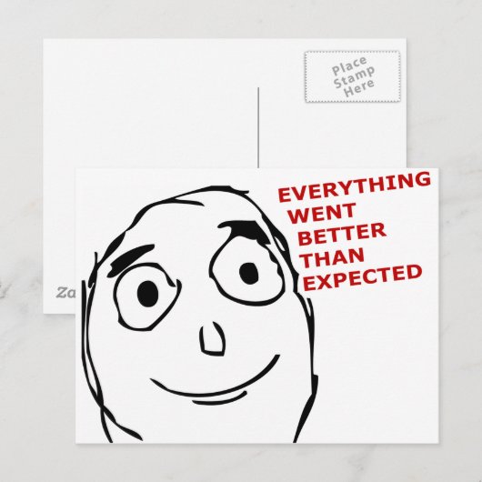 Alles ging beter dan verwacht briefkaart (Voorkant / Achterkant)
