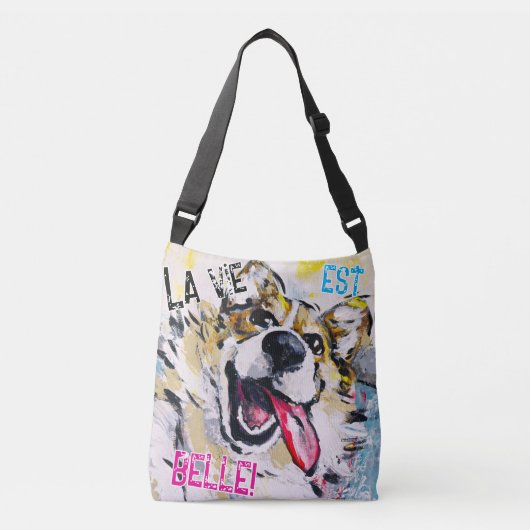 Alles glimlachen Het leven is mooi! Crossbody Tas (Voorkant)