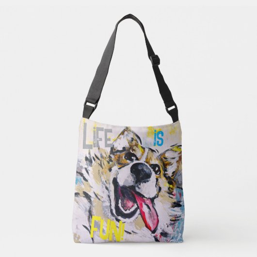 Alles glimlachend Life is fun! Crossbody Tas (Voorkant)