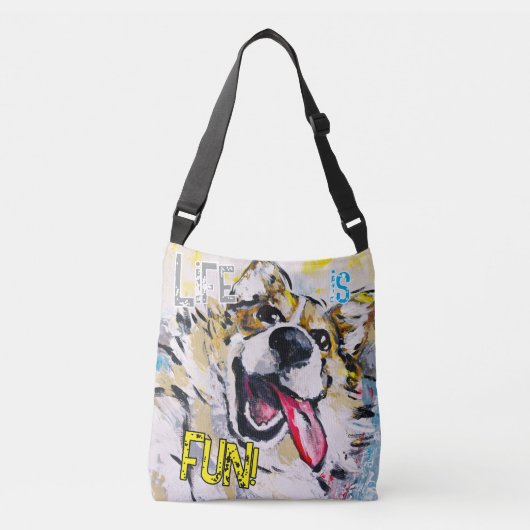 Alles glimlachend Life is fun! Crossbody Tas (Voorkant)