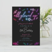 Alles gloeide op in de donkere verjaardagsuitnodig kaart (Staand voorkant)