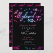 Alles gloeide op in de donkere verjaardagsuitnodig kaart (Voorkant / Achterkant)