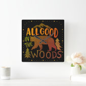 Alles goed in het Bos Forest Black Beer Vierkante Klok (Huis)