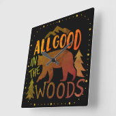 Alles goed in het Bos Forest Black Beer Vierkante Klok (Hoek)