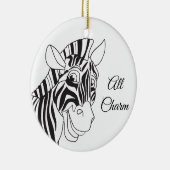 "Alles goed!" Lovely Zebra Black & White Trendy Keramisch Ornament (Rechts)