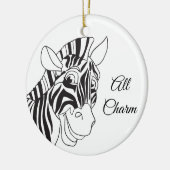 "Alles goed!" Lovely Zebra Black & White Trendy Keramisch Ornament (Links)