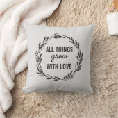Alles groeit met liefde Plant Quote Kussen (Deken)