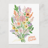 Alles Gute Wildblumen süß Gouache Glückwunsch Briefkaart (Voorkant)