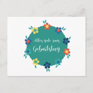 Alles gute zum Geburstag-Happy Birthday in het Dui Briefkaart