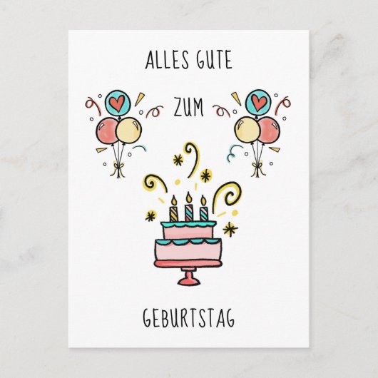 Alles Gute zum Geburtstag Briefkaart (Voorkant)