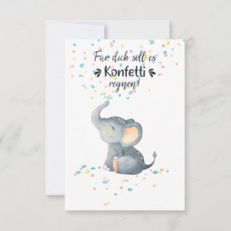 Alles Gute zum Geburtstag Elefant streut Konfetti