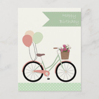 Alles Gute zum Geburtstag fiets Briefkaart