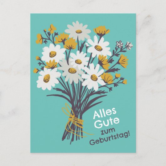 Alles Gute zum Geburtstag Gänseblümchenstrauß Briefkaart (Voorkant)