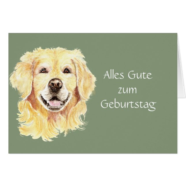 Alles Gute zum Geburtstag Golden Retriever Dog Pet (Voorkant Horizontaal)