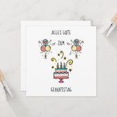 Alles Gute zum Geburtstag Kaart (Voorkant / Achterkant in situ)