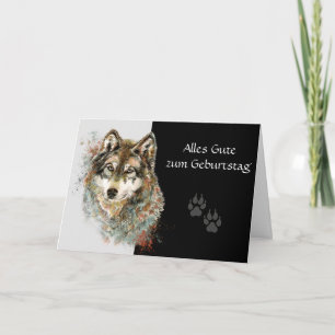 Alles Gute zum Geburtstag, Wolf, Wolven, Animal Ca Kaart
