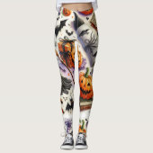 Alles Halloween Griezelig Patroon  Leggings (Voorkant)