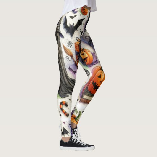 Alles Halloween Griezelig Patroon  Leggings (Rechts)
