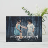 Alles handgeschreven script vakantiefoto samenvoeg feestdagenkaart (Staand voorkant)